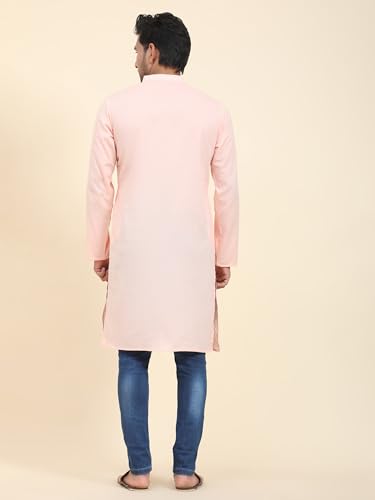 Image of SKAVIJ Mens Cotton Casual Wear Everyday Use Modern Kurta