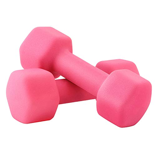 Set of 2 Neoprene Dumbbell Hand Weights, Anti-Slip, Anti-roll