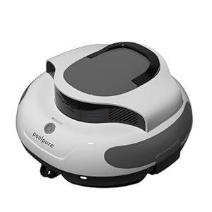 POOLPURE Pool Vacuum Cleaner, 5000mah battery, cordless Robotic Pool Cleaner, automatic parking, LED indicators, IPX8 waterproof, ideal for Flat pools 90 m²