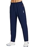 Gaiatiger Men's Fleece Lined Trousers Winter Tracksuit Bottoms Men Warm Jogging Workout Sweatpants with Zipper Pockets-C9549-Navy Fleece-Lined-XL