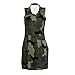 Cheroma Camouflage Dress for Women Plus Size Ladies V Bodycon Mini Army Fatigue Camo Outfits with Pockets (Green, 2XL)
