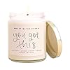 Sweet Water Decor You Got This Candle | Sea Salt, Jasmine, Wood, Cream Scented Soy Candles for Home | 9oz Clear Jar, 40…