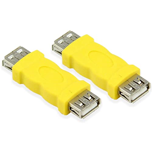 Image of USB 2.0 AF /AF Plug Type A Female to Type A Female Adapter Connector Converter (2 Pieces) Compatible with Laptop Computer Hard Drive Printer Camera