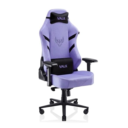 VALK Freya - Silla Gaming Tela Transpirable Ergonomica Profesional, Reclinable 160º, Reposabrazos 4D, Cojines Memory Foam, Silla Gamer Silla Escritorio Oficina, Creada en España (Lila)