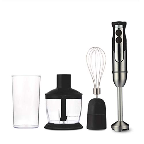 Stabmixer, 4-in-1-Stabmixer-Set aus Edelstahl, Stabmixer mit Becher und Küchenmaschine, Edelstahlklinge, Schneebesen für Smoothies, Bpa-frei