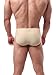 Summer Code Men's Swim Briefs Solid Bikini Padded Swimsuit Low Waist Swimwear with Adjustable Strings, Beige, X-Large