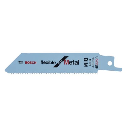 Bosch Professional 5 Stück Säbelsägeblatt S 522 BF Flexible for Metal (für Metall, 100 x 19 x 0,9 mm, Zubehör Säbelsäge) – Ansicht 1
