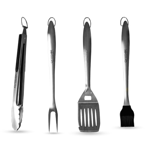Kit parrillero 4 piezas acero inoxidable Grillbot miniatura 1