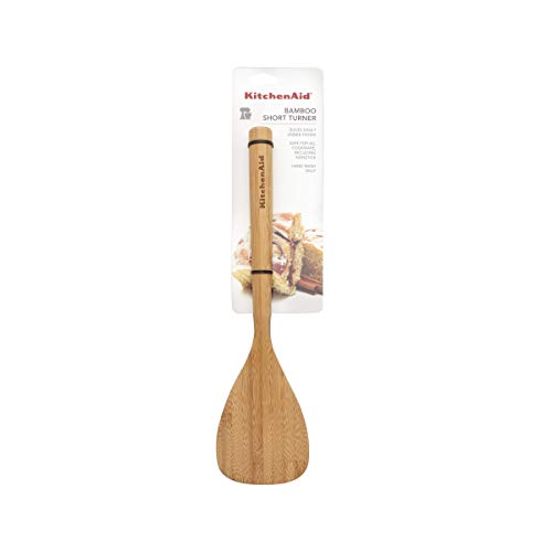 KitchenAid Espátula curta universal de bambu, tamanho único, madeira