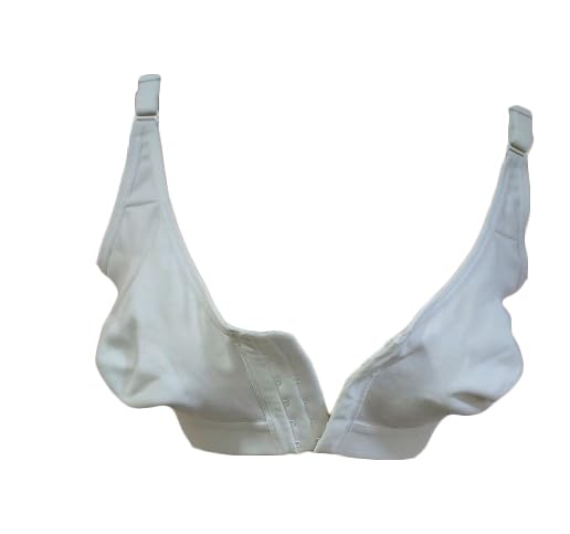 BENCOMMFront Open Mastectomy Breast Cancer Pocket Bra B Cup - 34 | Easy Opening to Insert Any Prosthesis White
