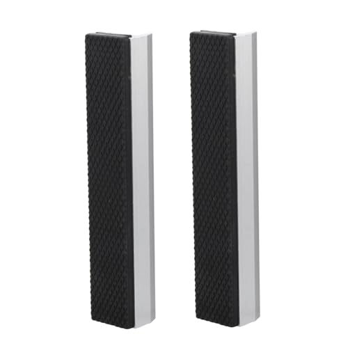 DECOMELODY Protections Magnétiques pour Mâchoires Étau Inserts Aluminium Antidérapants et Durables pour Protection Jeu de Pads Serrage avec Bande Caoutchouc et Aimants Intégrés