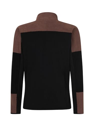 Rock Experience REMC02691-C955 Edna Mock Neck FZ Man Fleece Sweatshirt Hombre 0208 Caviar+0274 Deep Taupe XXL - imagen 2