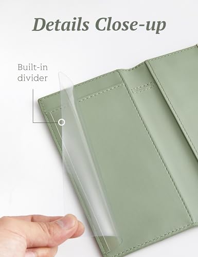 Image of Zreal Checkbook Cover for Women, Premium Vegan Leather Checkbook Holder for Top & Side Tear Duplicate Checks with RFID Blocking (Sage Green)