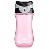 Chicco 12oz. My Tumbler Open Rim Water Bottle with Free-Flow Spout | Spill Proof when Lid is Closed | Flip-Up Carry Handle | Top-Rack Dishwasher Safe | Easy to Hold Toddler Cup | Pink | 2+ Years