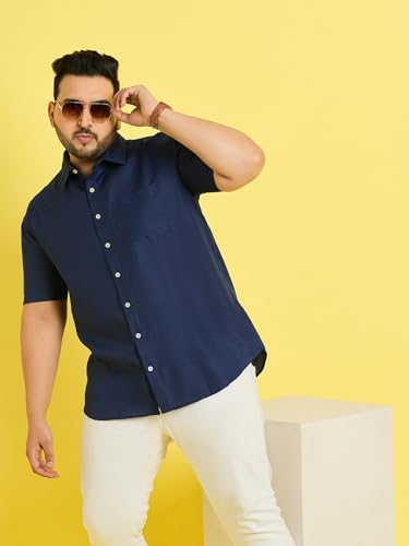 Image of Bigbanana Plus Size Men's Regular Fit Solid Shirt