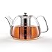 Luvan 1300ML Tetera de Vidrio con Infusor, Hervidor de Agua de Vidrio Borosilicato con Colador Removible para 4-6 Tazas, Apto para Microondas y Lavavajillas Tetera