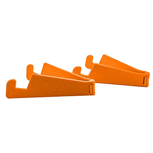 Image of FCS Universal Mobile Phone Stand Holder and Tablet Stand Holder, Pocket Size, Foldable, V Type, Compatible for All Smartphones, Tablets, Ipads, Ebook Readers. 2 Pc. Set ( 1 Pack ) (Yellow)