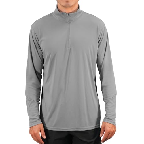 Reel Life Men’s Jax Beach Quarter-Zip UV Long Sleeve – Lightweight UPF 50+ Sun Shirts for Men, Quick-Dry Mens Long Sleeve Sun Protection Shirts Polyester Fishing & Outdoor Quarter Zip Pullover Men