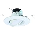HALO LA 5 in. and 6 in. White Integrated LED Recessed Ceiling Light Fixture Adjustable Gimbal Trim at 2700K Warm White