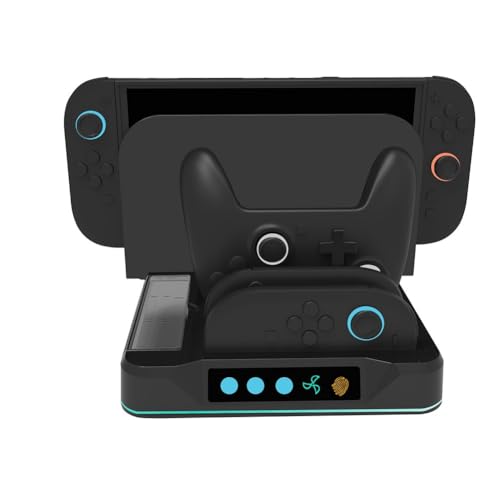 Base de carga para Nintendo Switch 2 compacta con refrigeración activa negra ABS 7