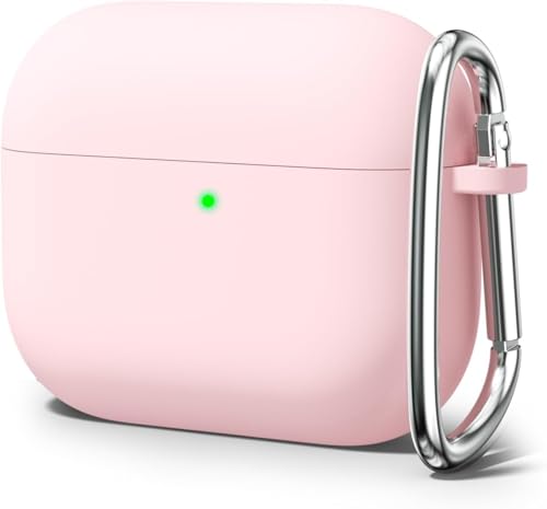 Image of Meyaar for Apple AirPods Pro 3 Case Cover with Keychain, Soft Skin Silicone Case Cover, Full Protective Case Cover Compatible with AirPods Pro (3rd Generation) Case 2025 (Pink)