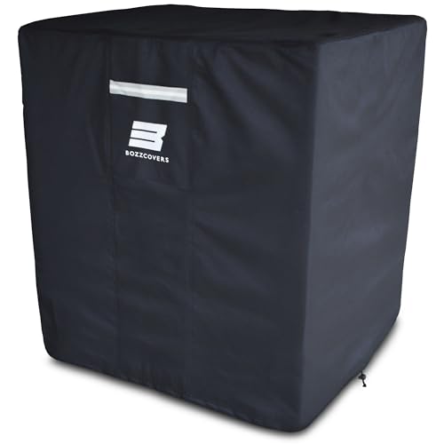 Air Conditioner Cover for Outside Units - 24”L x 24”W x 30”H inch, Heavy Duty 600D Tear Resistant Material, Weatherproof and Windproof, Universal Waterproof AC Unit Condenser Cover Outdoor – Black