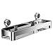 Scaffale da bagno con ventosa, ripiani da bagno in acciaio inox senza foratura, porta sapone da doccia, mensola da bagno a parete con ventosa immagine