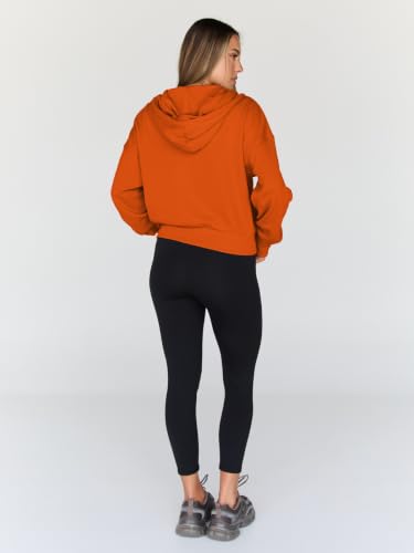 Image of Trendy Queen Womens Zip Up Hoodies Cropped Jackets Fall Outfits 2026 | lightweight comfort material, slouchy drop shoulder, casual travel winter clothes with pockets, airport workout athletic