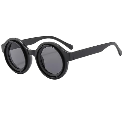 Lunettes de soleil rondes rétro à monture colorée avec filtres UV400 haute performance