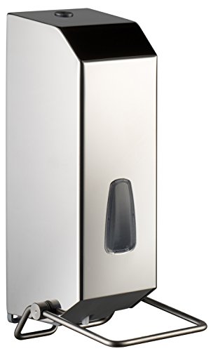 DISPENSER DISTRIBUTORE SAPONE LIQUIDO A RIEMPIMENTO CON LEVA A GOMITO LT.1,2 ACCIAIO INOX MAR PLAST
