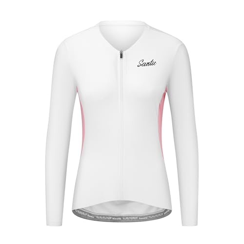 Santic Maillot Ciclismo Mujer Manga Larga Ciclismo Tops Chaqueta Bicicleta Camiseta Bicicleta Transpirable Secado Rápido Reflectante UPF50+
