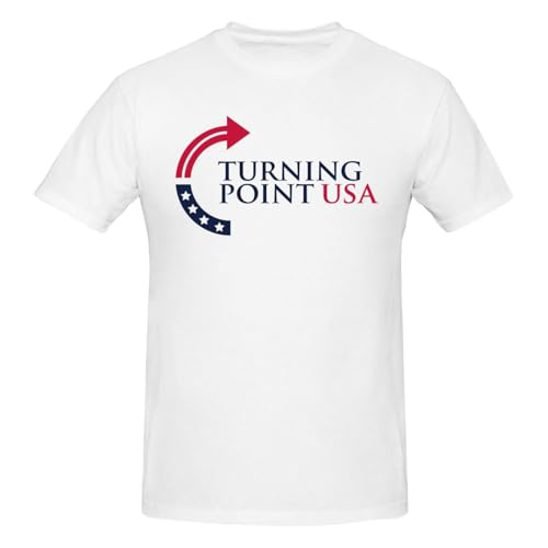 Owbnaa Turning Point USA TPUSA Shirt Mens T-Shirt Casual Short Sleeve Cotton T Shirts O Neck Top Tee Sweatshirts Summer Tshirts White
