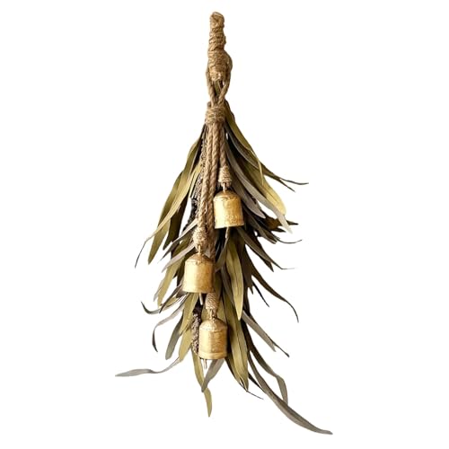 Coronas de Navidad para la puerta principal con campana, coronas de invierno para la puerta principal, decoración rústica vintage, decoración del hogar para exteriores, decoraciones navideñas