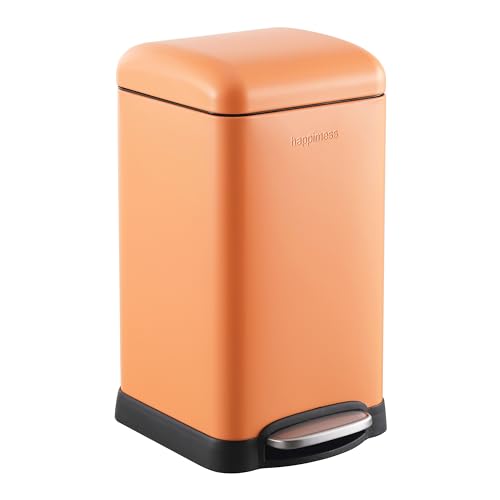Image of happimess Betty Retro Mini 3.2 Gal Step Trash Can, Carrot Cake