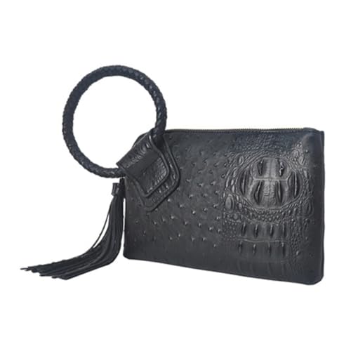 Image of NGIL Faux Leather Mini Wristlet Purse | Women's Handbag, Fashion Wristlet Wallet, Compact Everyday Purse with Fringe Tassel