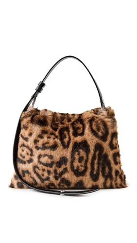 SIMONMILLER Women's Cheetah Faux Fur Mini Puffin Bag, Cheetah Scramble, Print, Brown, One Size