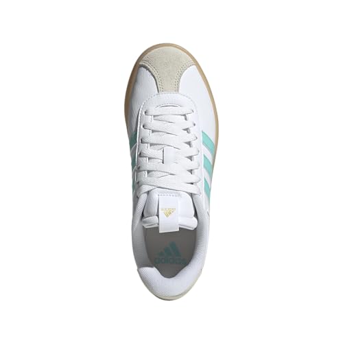 adidas Women's VL Court 3.0 Sneaker, White/Flash Aqua/Alumina, 5.52