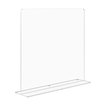 Marketing Holders Splash Guard Square Clear Acrylic Panel Barrier 19" x 4.5" x 18" Protective 1 Piece Shield for Healthcare Facilities Dental Offices and Laboratories No Assembly
