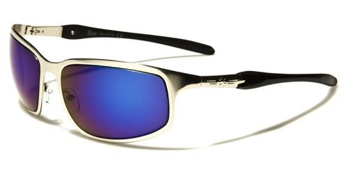 Khan New 2014 Men's Cycling Riding Sleek Sports Sunglasses-KN37468 (Silver-Blue Lens)