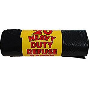 Otlcreations 400 Pcs Black Bin Bag Roll Heavy Duty Refuse sack Eco-Friendly Indoor/Outdoor Trash Can Liners Perfect for Home Office Use - 50L Capacity - 20 Microns