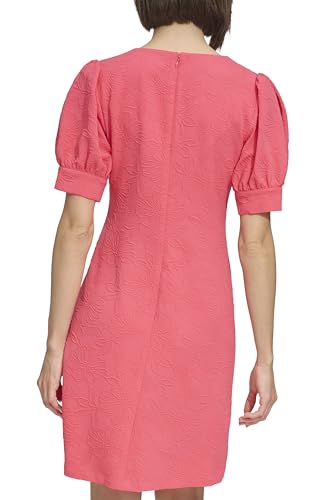 Image of Tommy Hilfiger Women's Short Puff Sleeve V-Neck Shift Mini Dress