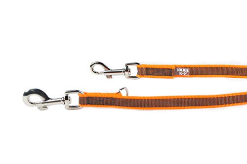 IDC Color & Gray verstellbare Leine mit Doppelkarabiner, 20 mm x 2,2 m, Orange-Grau