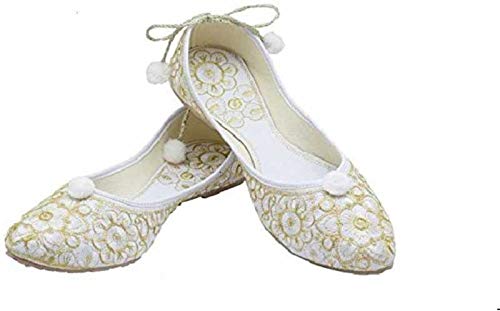 Faishon Craft Punjabi Jutti for Women's & Girls-9UK (White)-picture-18