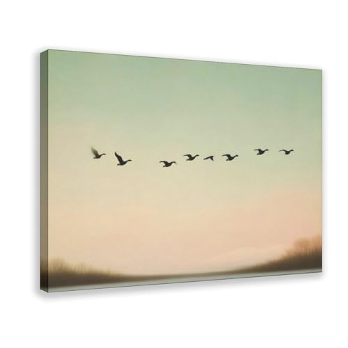 Coucher de soleil minimaliste art sur toile pour poésie murale douce