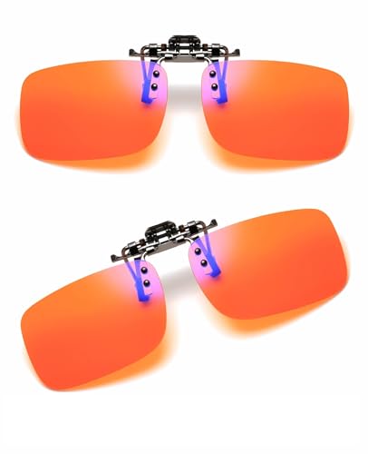 Image of Clip on Flip up Polarized Lens For Prescription Glasses UV Protection Sunglasses (Clear lenses not Polarized)