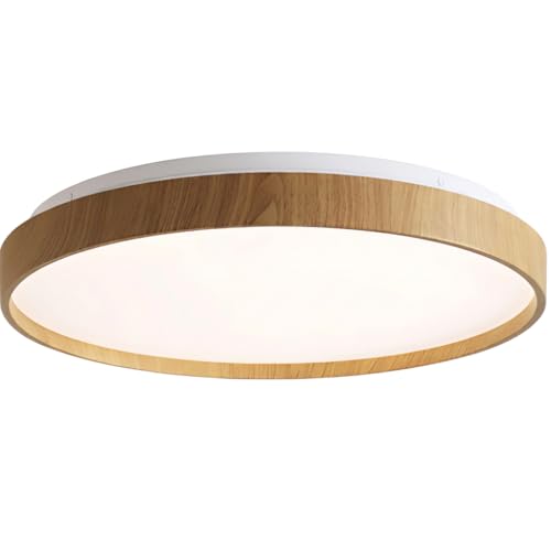 Plafon Luminária LED de Sobrepor Space 38cm com Efeito Estrelado Branco Madeira – Multicolor (Frio, Neutro, Quente) – 30W 2400lm – Para Salas, Quartos, Ambientes Internos