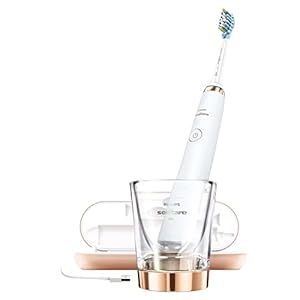 Philips Sonicare DiamondClean Elektrische Tandenborstel HX9396/89 – Wittere, gezondere tanden – 5 Poetsstanden – Diepe reiniging stand – Met oplaadglas – USB oplader Reisetui – Wit