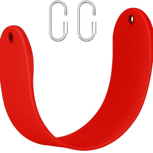 Image of Heavy Duty Flexible Commercial Grade Plastic Swing Seat for Kids & Adults | 120 Kg Weight Limit (Round Seat Red)