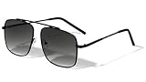 Henderson Bridge-less Square Aviator Top Bar Sunglasses AV-1691 (Smoke Black)