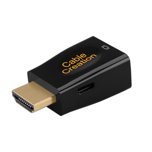 Wiring Connecting Terminals - HDTV to VGA Adapter, HDTV Male to VGA Female Converter Supports 1080P, Black is Suitable for Connecting a Laptop to a Monitor - (Color: Black)